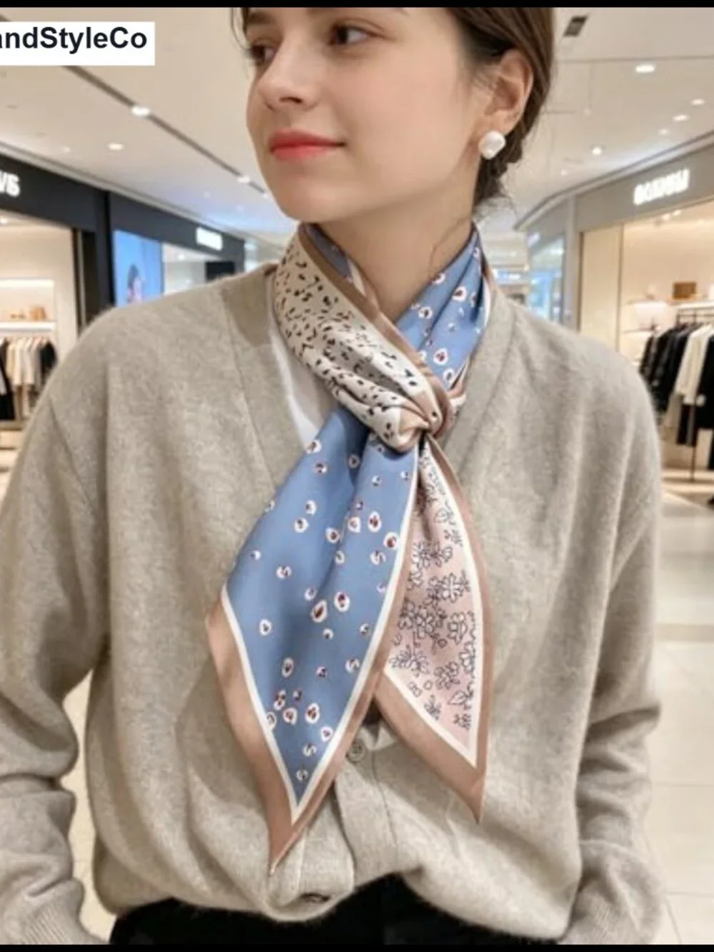 Women's Long Skinny Scarf Lightweight Silky Polyester Multipurpose Neck Hair